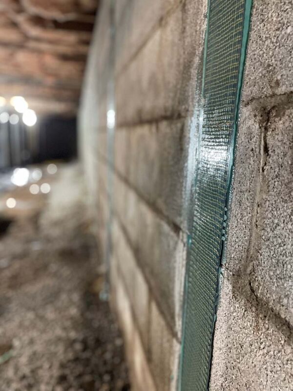 Basement Wall Carbon Fiber Invisibeam Closeup IMG 3514-600X 800
